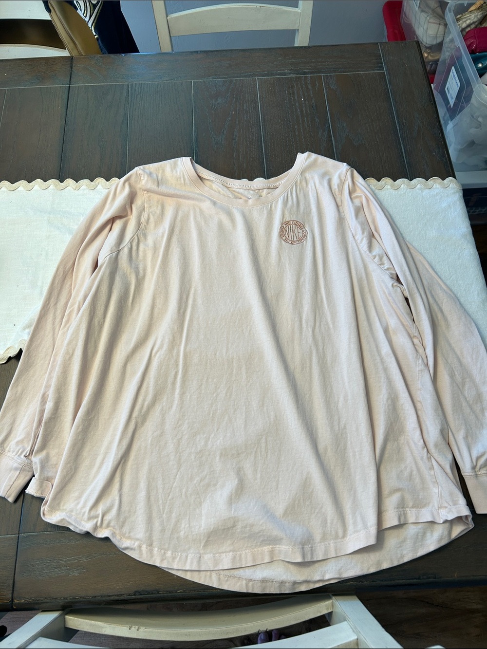 Nike Light Blush Pink Crewneck Tee with White Swoosh